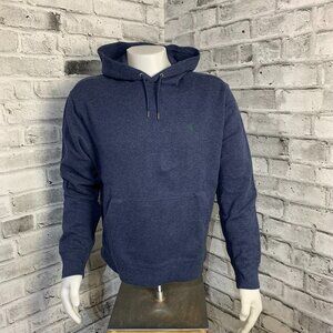 Polo Ralph Lauren Vintage Hoodie Mens L Navy Elbow Patches Pullover Pony Preppy